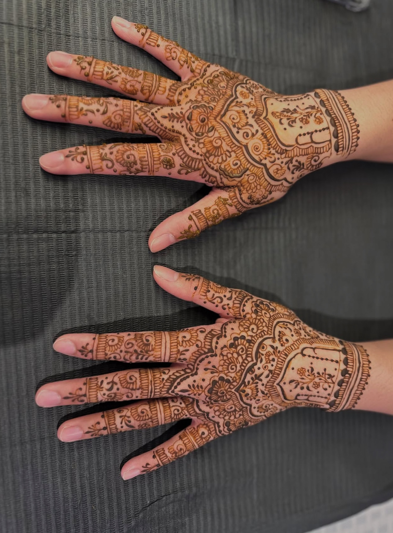 Bridal mehndi matching palms Edmonton wedding artist
