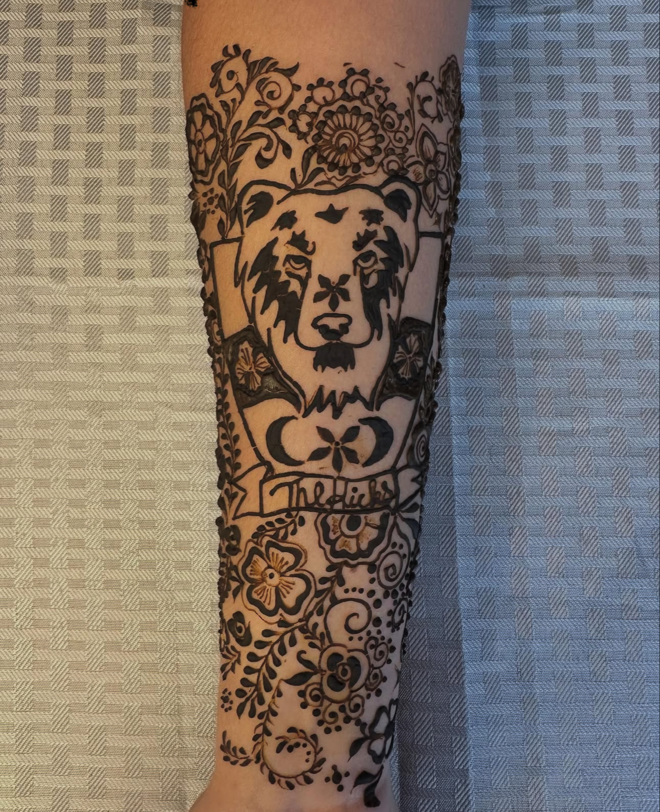 Custom henna lion tattoo design Edmonton body art
