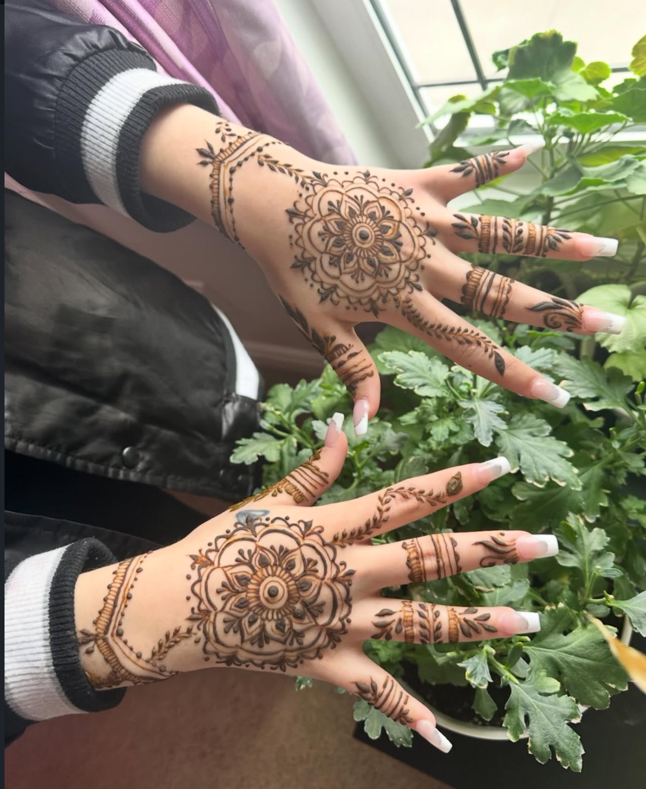 Matching mandala henna pair Edmonton mehndi artist